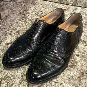 Salvatore Farragamo black mens dress shoes size 9 1/2D
Made in Italy